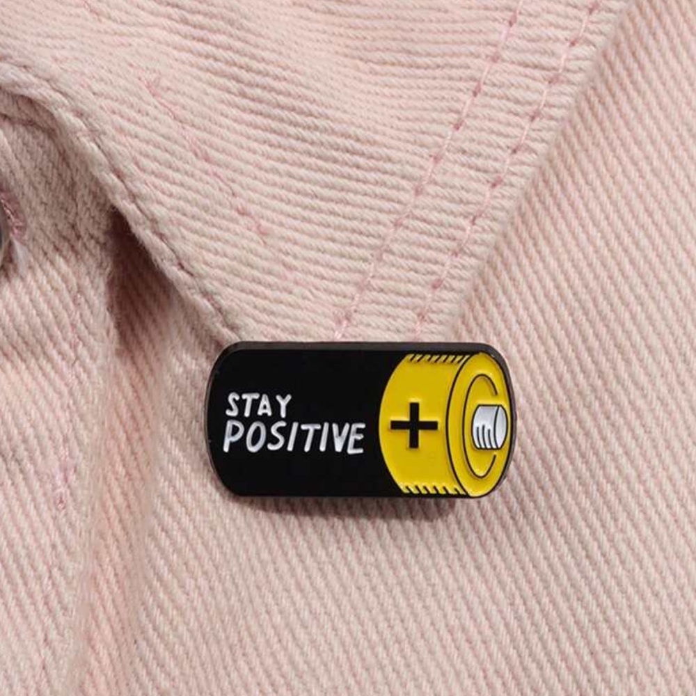 NEW| Stay Positive Enamel Brooch Pin Accessories